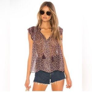 Ulla Johnson Purple Floral Blouse